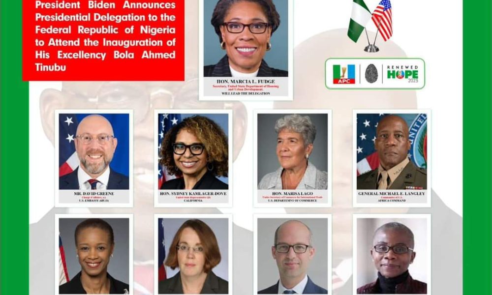 FULL LIST: Biden Sends Nine-Member Delegation To Tinubu’s Inauguration