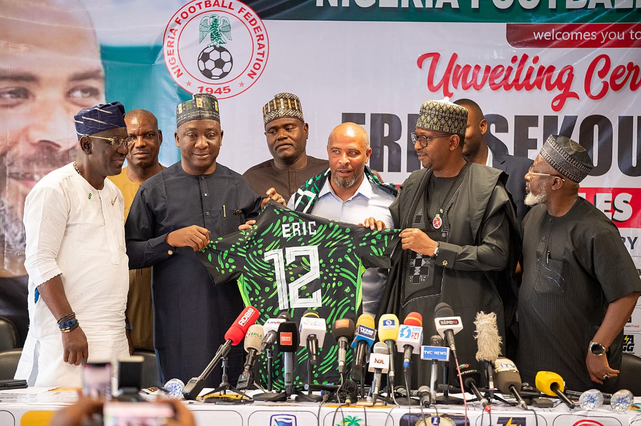 PHOTOS: NFF Unveils Newly Appointed Super Eagles Coach Chelle