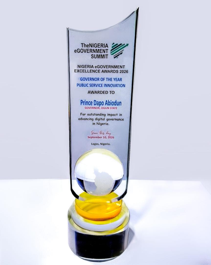 Abiodun Wins National Award For Ogun’s Digital Transformation
