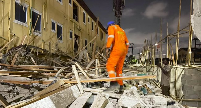 One Dead, Three Rescued As Building Collapses In Lagos